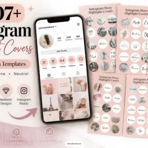 107+ Instagram Highlight Covers - Editable Canva Templates